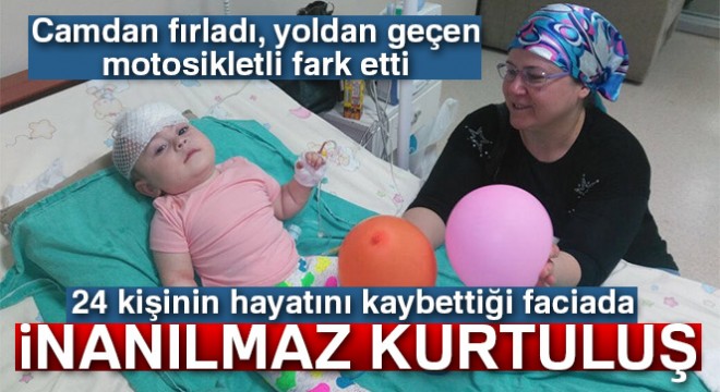 11 aylık bebek midibüs kazasından kurtuldu