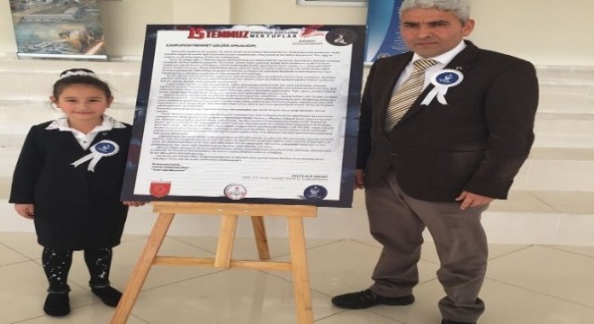 15 Temmuz Demokrasi Şehitlerine Mektupları yarışması 3'ünücüsü Kızılcahamam'dan