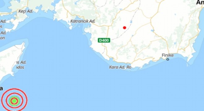 Akdeniz'de deprem