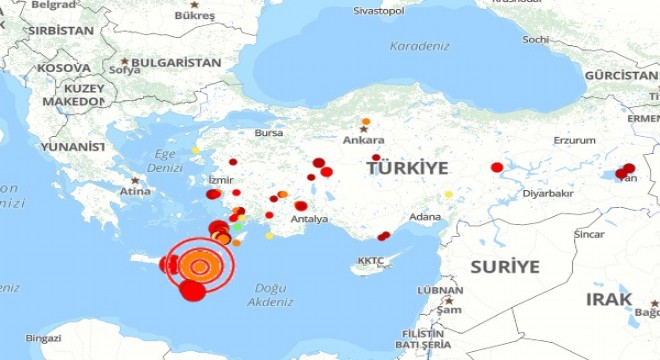 Akdeniz'de deprem