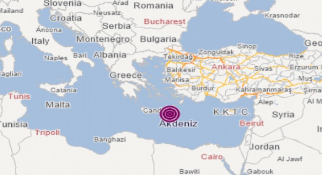 Akdeniz'de deprem