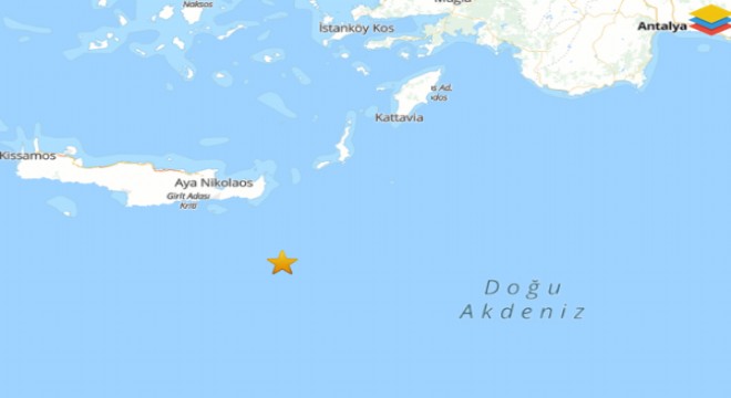 Akdeniz'de deprem