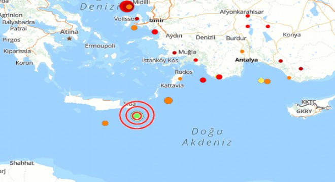 Akdeniz'de deprem