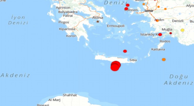 Akdeniz'de 4.7 büyüklüğünde deprem