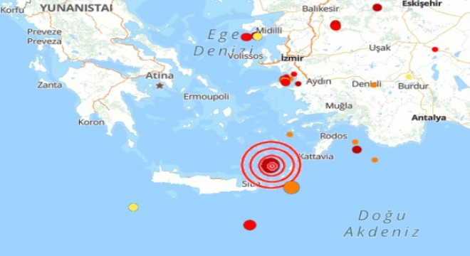 Akdeniz'de deprem