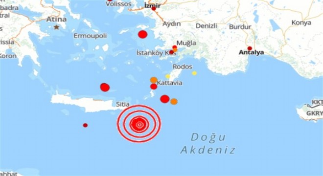 Akdeniz'de deprem