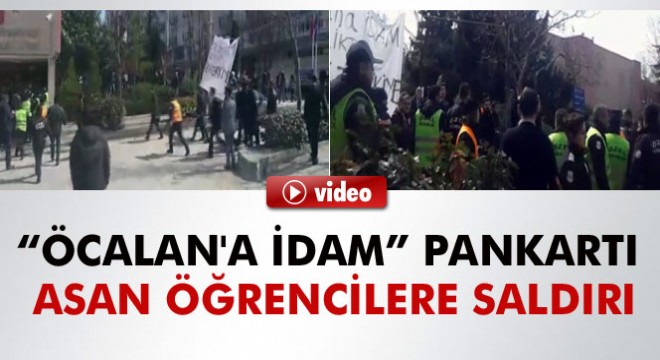 Ankara Üniversitesinde “Öcalan'a idam” pankartı asan öğrencilere saldırı