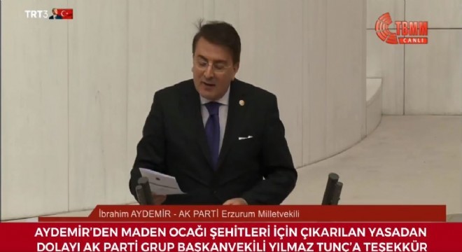 Aydemir TBMM Genel Kurulu'na seslendi