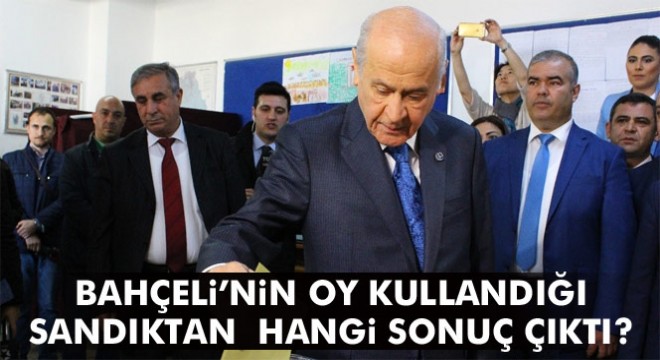 Bahçeli'nin oy kullandığı sandıktan 57