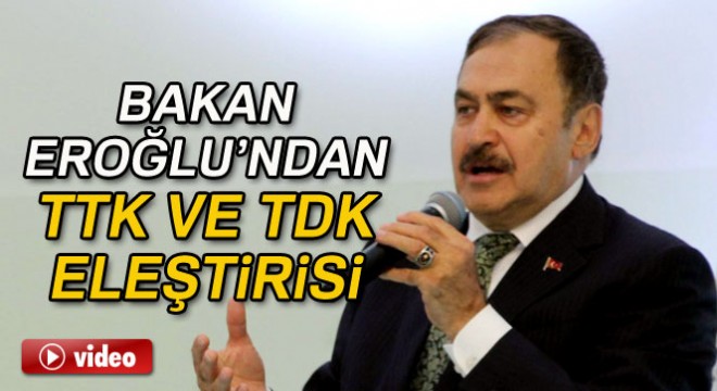 Bakan Eroğlu'ndan TTK ve TDK eleştirisi