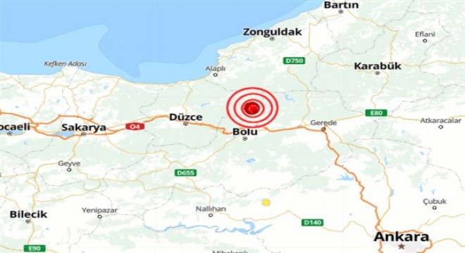 Bolu'da deprem