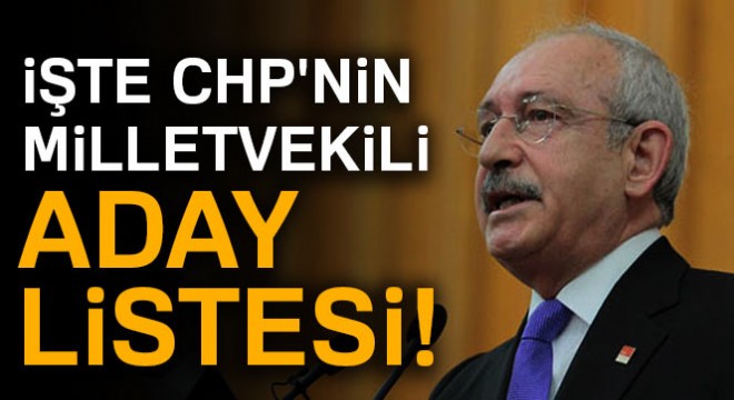 CHP'nin milletvekili aday listesi belli oldu