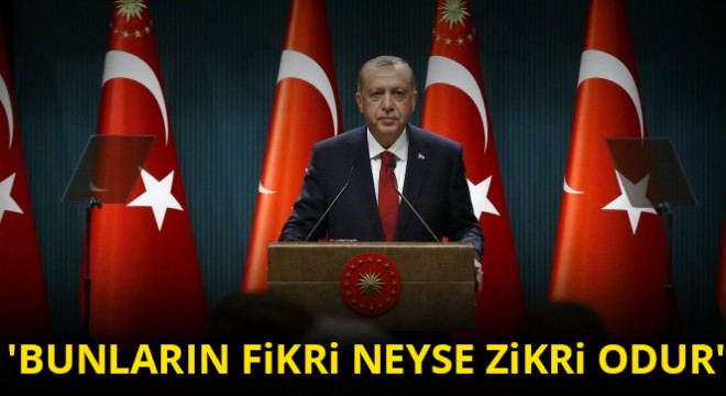 Cumhurbaşkanı Erdoğan:'Bunların fikri neyse zikri odur'