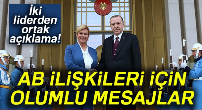 Cumhurbaşkanı Erdoğan ve Kitaroviç'ten ortak açıklama