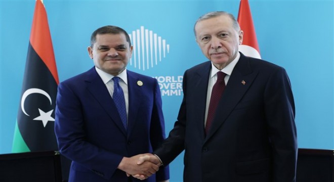 Cumhurbaşkanı Erdoğan, Libya Ulusal Birlik Hükümeti Başbakanı Dibeybe'yi kabul etti