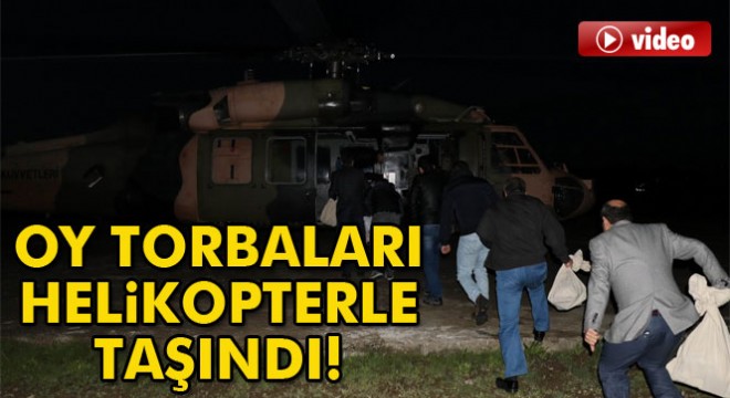 Diyarbakır'da oy torbaları helikopterle taşındı
