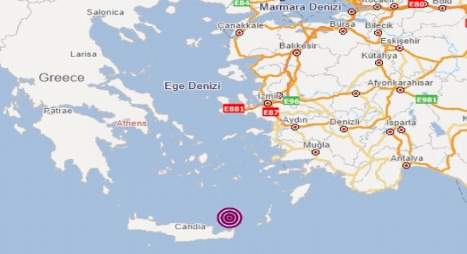 Ege Denizi'nde deprem