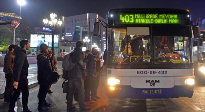 Gece ulaşımını ilk gün 16 bin 548 Ankaralı kullandı