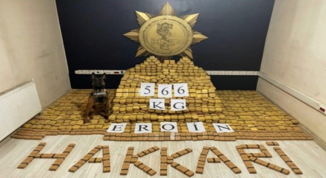 Hakkari'de 566 kilogram eroin ele geçirildi