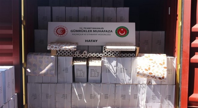 Hatay'da 12,5 milyon lira değerinde kaçak ticari ürün ele geçirdi