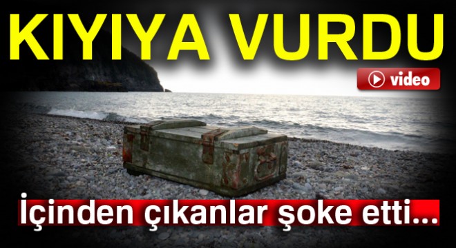 İçinde 20 adet el bombası bulunan sandık Karadeniz'de kıyıya vurdu
