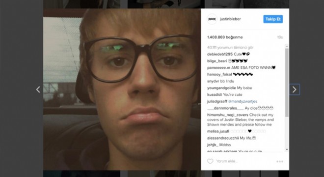 Justin Bieber Instagram'a döndü