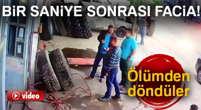 Lastik şişirirken canından oluyordu