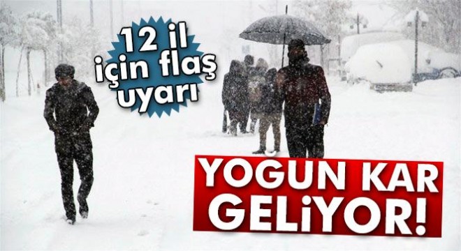 Meteoroloji'den 12 il için yoğun kar yağışı uyarısı