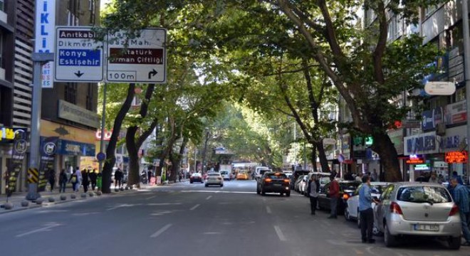Necatibey Caddesi'ne yol boyu otopark