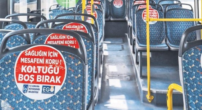 Otobüslerde sosyal mesafe nihayet geldi