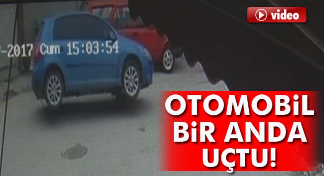 Rögar kapağı uçurduğu otomobili pert etti