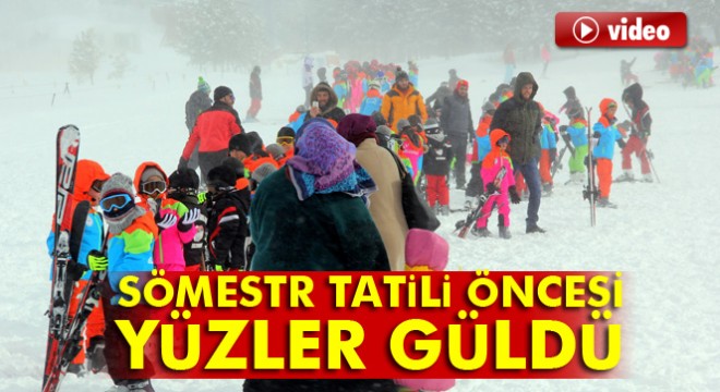Sömestr tatili öncesi Palandöken'de yüzler güldü