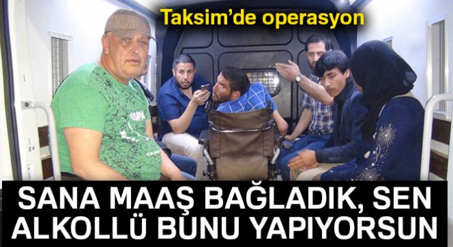 Taksim'de dilenci ve hanutçu operasyonu