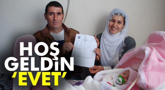 Yeni doğan kız çocuklarına 'evet' adını koydular