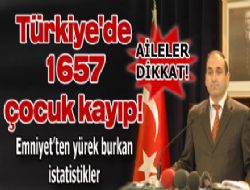 Türkiye'de 1657 çocuk kayıp!