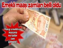 Emekli maaşı zamları belli oldu