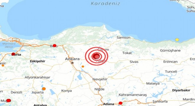 Çorum'da deprem
